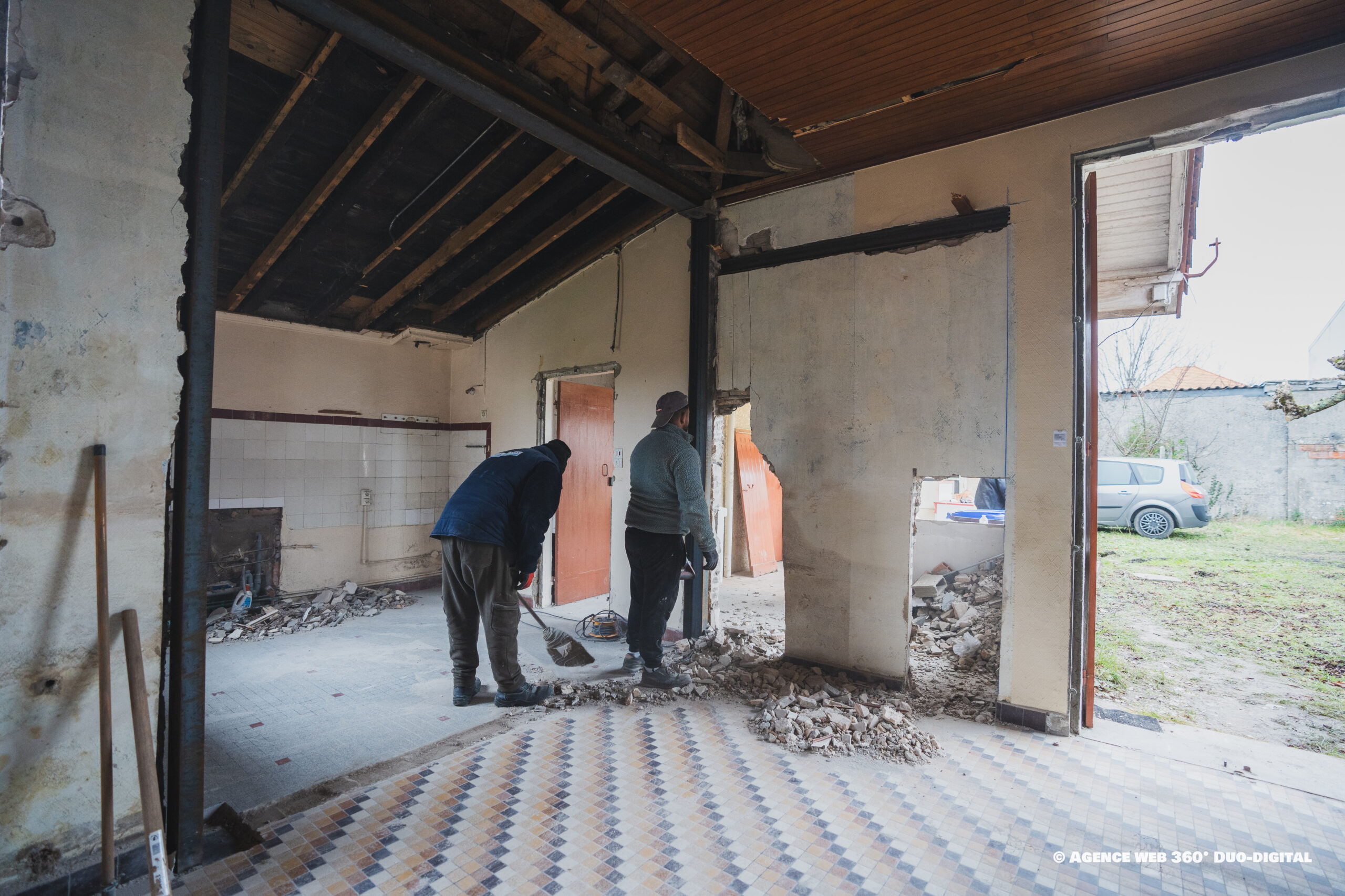 chantier ouverture mur porteur H Concept